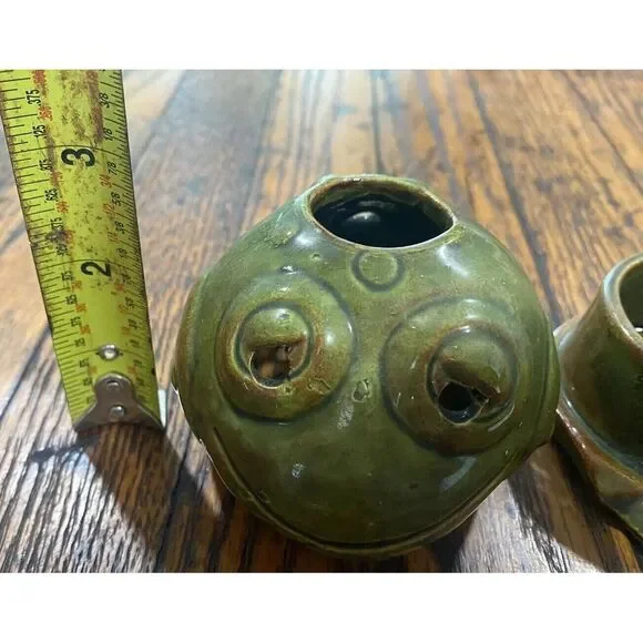 Vintage Ceramic Frog Candle Holder/ Incense Burner Cute Village Bath Products - Picture 7 of 10